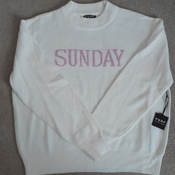 Poof! Sweaters - Vintage White Sunday Pullover Sweater